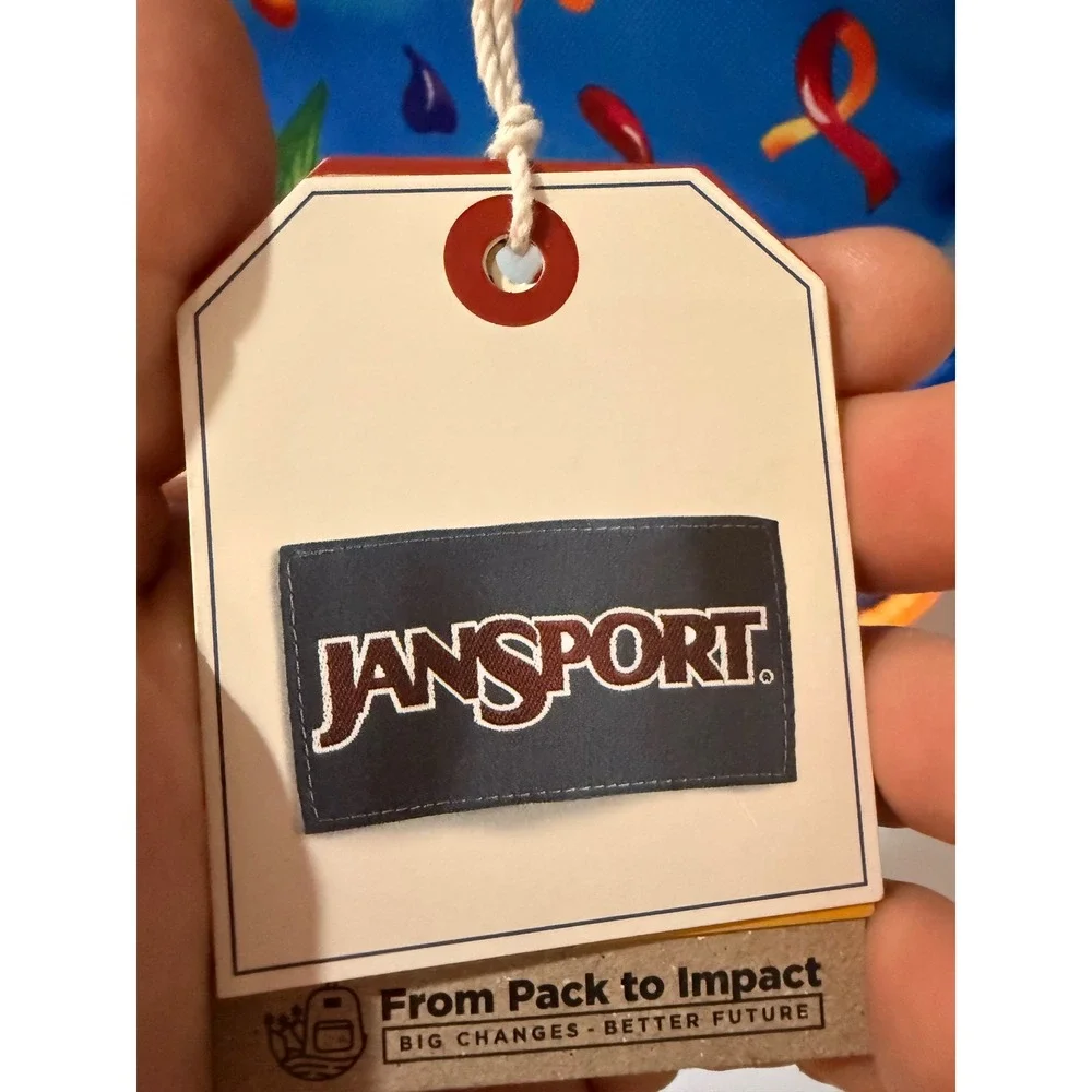 JanSport Insulated Lunch Bag Blue Sky Floral Print NWT Zippered Lunch Box